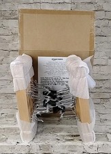 Lot of 10 Solid Wood Skirt Pants Hangers Swivel Hooks Non-Slip Clips