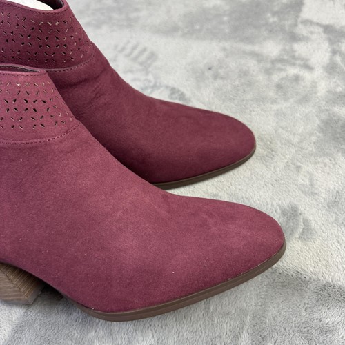 Violet & Red Boots Womens 8 Jackson Lazer Cut Topline Bootie Western Boho Ankle - Picture 2 of 12