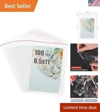 Self-Sealing Clear Bags 100 Pack for 8.5x11 Mats, 8.67x11.02 Resealable