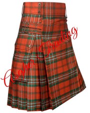 Clan Scott Ancient Tartan Utility Kilt, Highlander Kilts For Men, Made to Order