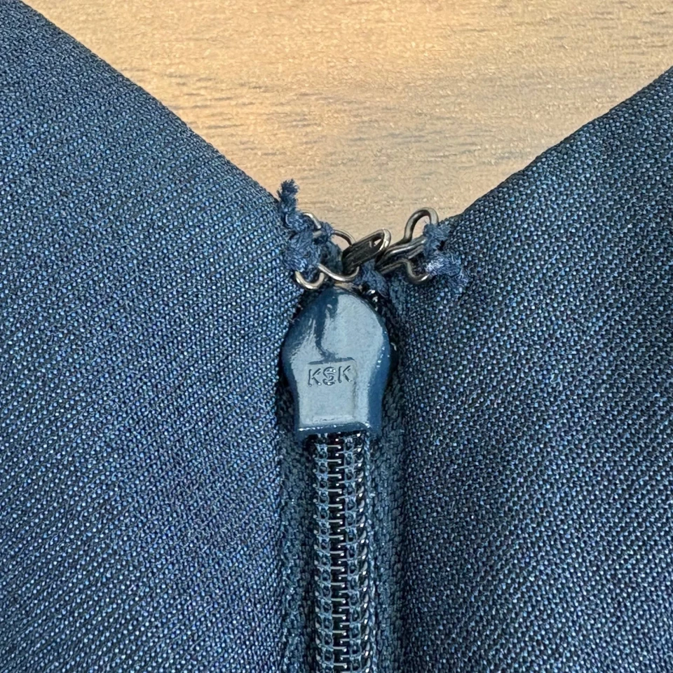 Vestido Amanda Smith Azul Marino Brillante Sin Mangas Cuello en V Cóctel Fiesta Talla 10 Foto 3 de 4