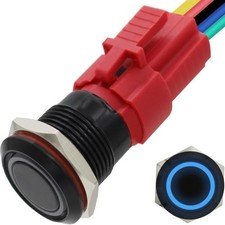 16MM Latching Push Button Switch 12V On Off LED Waterproof Marine Car Light