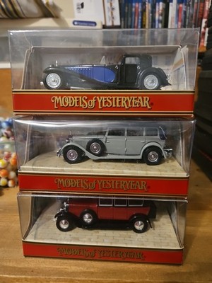 Lot Of 3 Matchbox Models Of Yesteryear RR Phantom, Mercedes Benz, Bugatti- G4