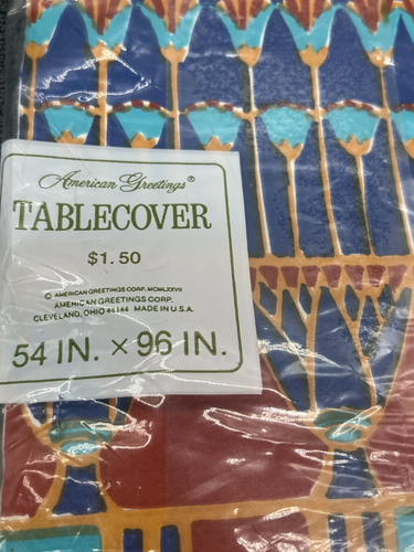 vintage 1977 party paper tablecloth egypt egyptian king tut american greetings - Bild 2 von 12
