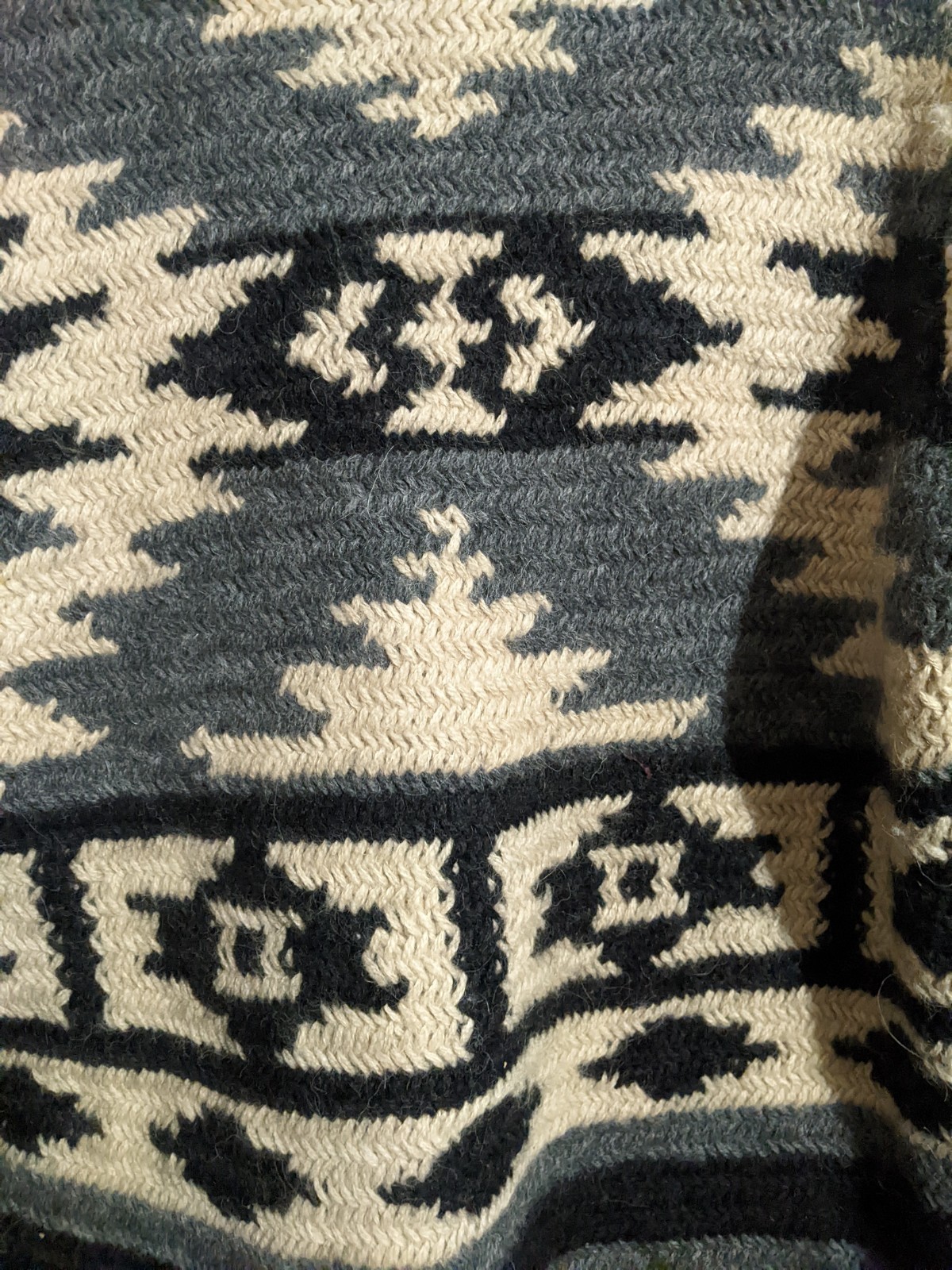 Ralph Lauren Aztec Southwestern Rare Wool and Alpaca Chunky Hand Knit Cardigan M image 6