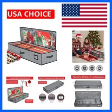 Wrapping Paper Storage Container, Grey Durable 600D Tear-Proof, Fits 27 Rol...
