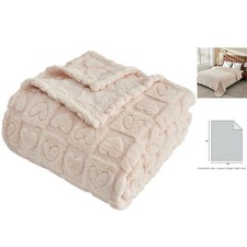 Luxurious Lightweight Heart Checkered Blanket Perfect Valentine's Gift 50 x60
