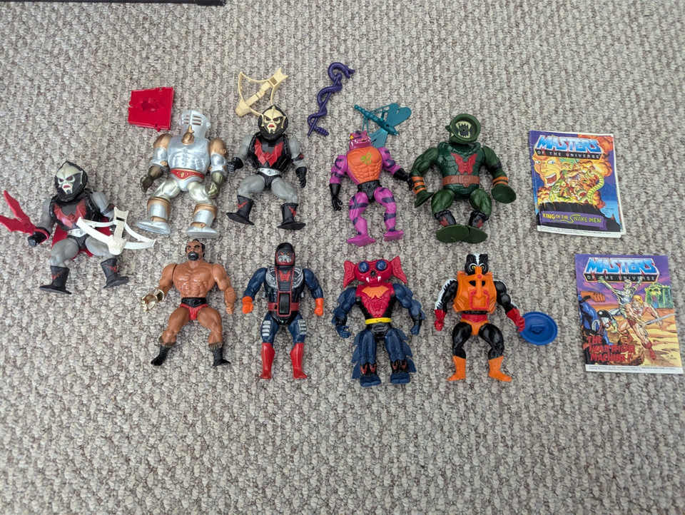 A rare 9-figure MOTU lot featuring deep-cut villains like Hordak, Leech, and Dragstor — the kind of He-Man collection that makes 80s kids lose their minds.