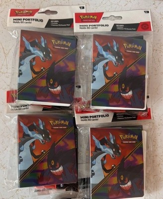 4 X Pokemon TCG Phantasmal Flames Mega Evolution Booster Pack Mini Portfolio NEW