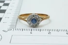 ANTIQUE ENGLISH EDWARDIAN 18K GOLD SAPPHIRE & DIAMOND CLUSTER RING c1910