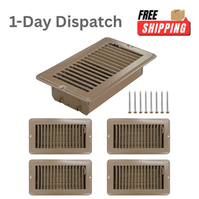 .YUQILIN 4 Pack 4x8 RV Floor Vent Cover Steel Adjustable Register