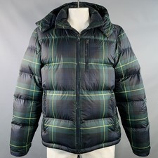 POLO by RALPH LAUREN Size L Green Black Yellow Plaid Nylon Quilted Puffer Jacket