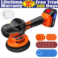 Cordless Car Polisher Buffer Sander Rotary Polishing Sanding Machine +2X Battery