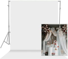 Photo Backdrop White 10 x 10ft, White Backdrop for Photoshoot, Solid White Ph...