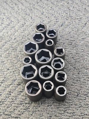 (QTY 15) Proto Professional USA Metric Impact Socket 6-Point Black