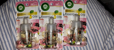 Set of 3 Air Wick Essential Scented Oils Vanilla &Papaya Infused New Sealed Lot 