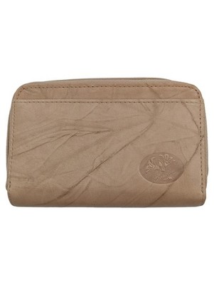 Buxton Damen Geldbörse Leder Beige Reißverschluss Portemonnaie