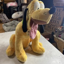 Disney Store Pluto Plush 18" w Tag  If Found Please Return To Mickey Mouse  