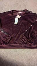 BOUX AVENUE BURGUNDY LEOPARD PANEL VELOUR TOP BNWOT SIZE UK 12 RRP 25