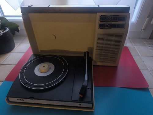 Tourne-disque Vintage Radiola 423 – Années 70, Valise Space Age, état Fonctionnel