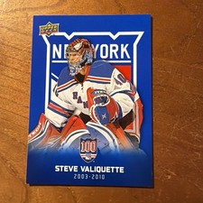 Steve Valiquette 2025-26 Upper Deck New York Rangers Centennial#62 BLUE PARALLEL