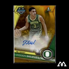 2023-24 Bowman U Chrome #BCPAJSH Jackson Shelstad Prospects Auto Gold Lava #/50