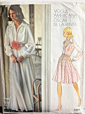 Vtg 70's Vogue Americana Oscar de la Renta #2880 Evening Dress Mini Knee Size 14