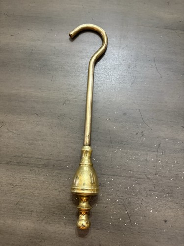 Vintage Brass Damper Hook Fireplace Flue Pull 10 in Long