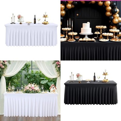 Spandex Tischdecke 6 Fuß Passform Stretch Tisch Abdeckung Rock Rechteckig Hochzeit Party
