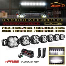Linkable 4-58 Inch White Led Work Light Bar Offroad Truck Car Driving 12v Ljus