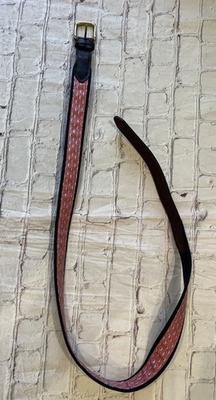 #ad #ad VINEYARD VINES Boys Blue Canvas Leather Pink Shark Belt Size 44 $24.00