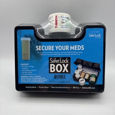 Safer Lock Box Safe Case Secure Your Meds 4 Digit Combination Locking Cap New