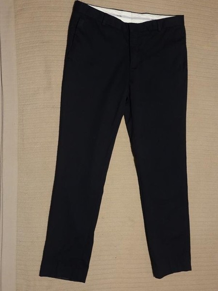 Men Paoloni Trousers Black Wool 31 / M / 44