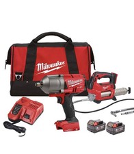 Milwaukee M18 ONEPP2Q-502B FUEL Impact Wrench & Grease Gun Kit 18V