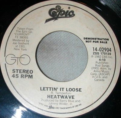Heatwave - Lettin' It Loose - Used Vinyl Record 7 - Promo - G8100z