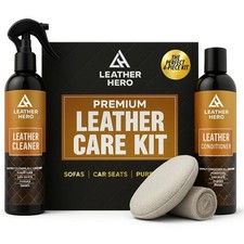 Leather Cleaner and Conditioner Kit 4-Piece Set with Best Clear