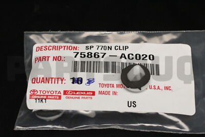 ‪- ̗̀ ꪔ̤ ̖́-‬ 75867AC020 Genuine Toyota CLIP, OUTSIDE MOULDING, NO.1 75867-AC020