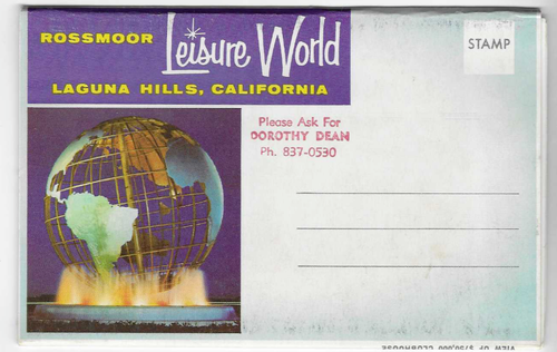POSTCARD FOLDER-ROSSMOOR-LEISURE WORLD-LAGUNA HILLS, CALIFORNIA - 第 1/2 張圖片
