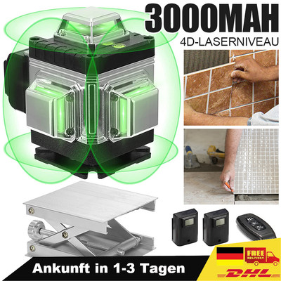 16 Line Laser Level Wasserwaage 360° Kreuzlinienlaser Selbstnivellierend +Stativ