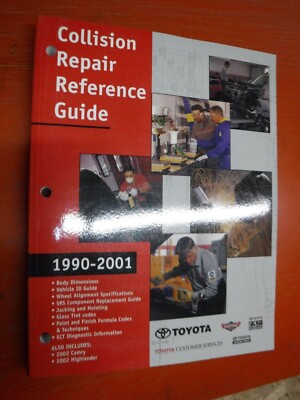 1990-2001 TOYOTA ALL MODELS COLLISION REPAIR REFERENCE MANUAL SERVICE PLUS DISC