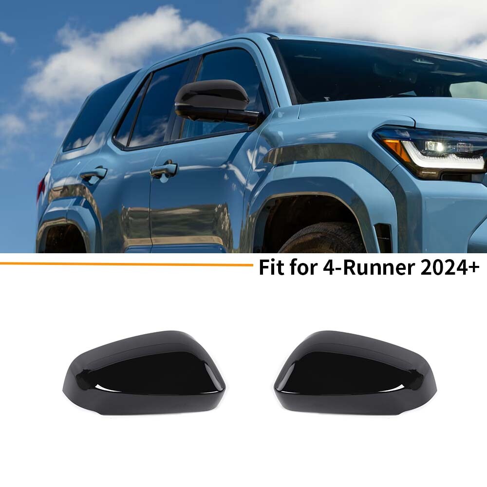 2PCS Gloss Black Rearview Side Door Mirror Covers For 4Runner 2025+ Accessories