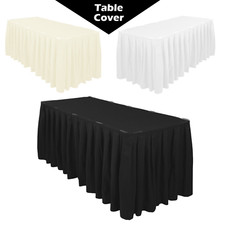Large Polyester Table Skirt – 14/17/21FT x 2.5FT for Party & Catering Decoration