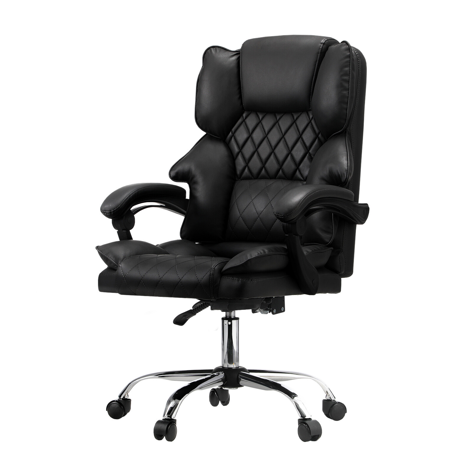Oikiture Massage Office Chair Computer Racer PU Leather Seat Recliner
