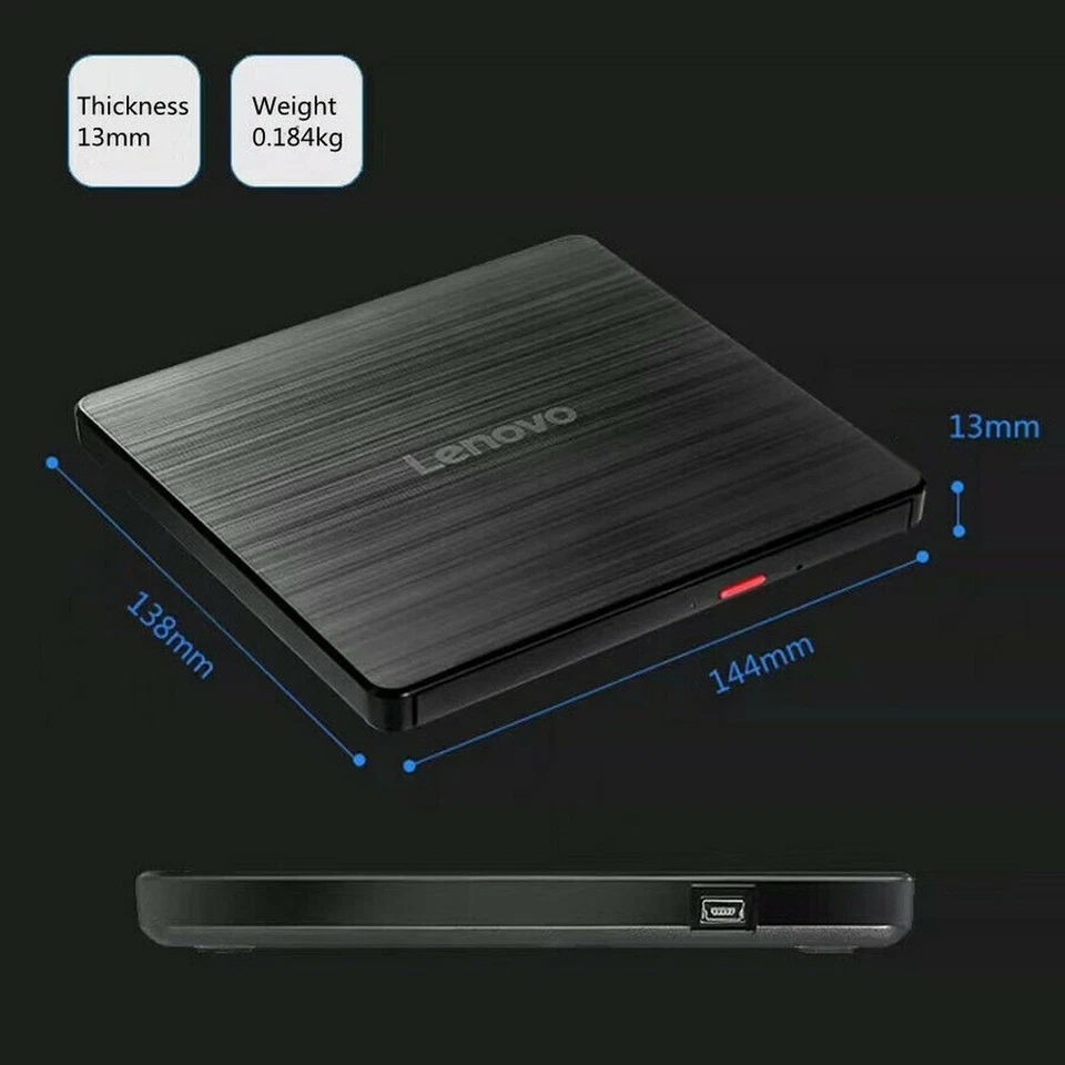 Lenovo GP70N External CD/DVD Drive USB2.0,Optical Burner Player For Laptop PC - Image 4 of 4