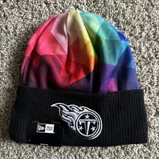 Tennessee Titans New Era Beanie 2023 NFL Crucial Catch Black Cuffed Knit Hat NWT
