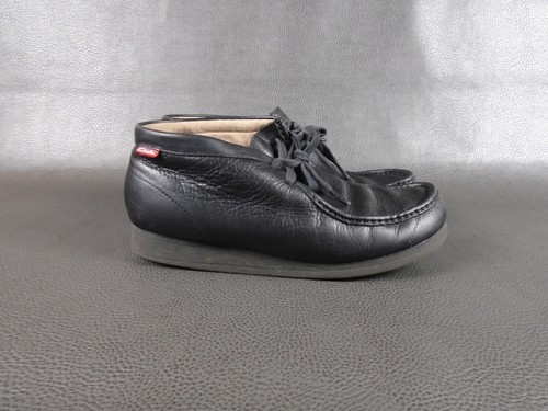 Clarks Shoes Mens 10.5 Stinson Hi Wallabee Boots Black Leather Pebble Crepe - Picture 5 of 10