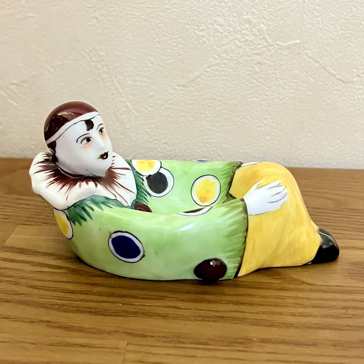 Old Noritake Art Deco Clown Luster Pin Tray Dish Figurine Old Noritake Art Deco Clown Luster Pin Tray Dish Figurine