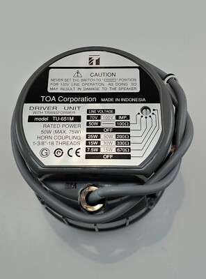 TOA TU-651M Driver Unit With Transformer | eBay