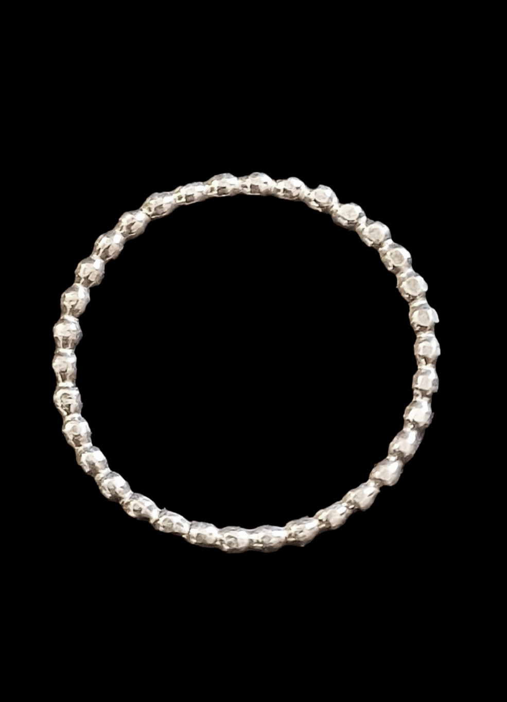 925 Sterling Silver Beaded Stackable Size 6.5 Ban… - image 2