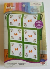Janlynn Quilt Blocks 15"x15" - 6 per Pkg - Stamped Roses and Butterflies Lap